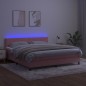 Boxspringbett mit Matratze & LED Rosa 180x200 cm Samt