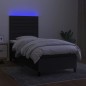 Boxspringbett mit Matratze & LED Schwarz 100x200 cm Stoff