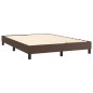 Boxspringbett mit Matratze & LED Braun 140x190 cm Kunstleder