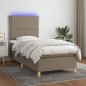 Boxspringbett mit Matratze & LED Taupe 80x200 cm Stoff