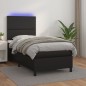 Boxspringbett mit Matratze & LED Schwarz 90x190 cm Kunstleder