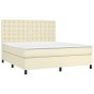 Boxspringbett mit Matratze & LED Creme 180x200 cm Kunstleder