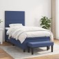 Boxspringbett mit Matratze Blau 80x200 cm Stoff