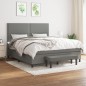 Boxspringbett mit Matratze Dunkelgrau 160x200 cm Stoff