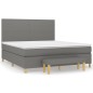 Boxspringbett mit Matratze Dunkelgrau 160x200 cm Stoff