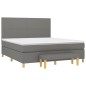 Boxspringbett mit Matratze Dunkelgrau 160x200 cm Stoff