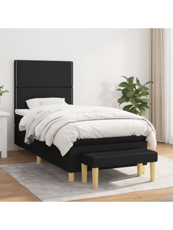 Boxspringbett mit Matratze Schwarz 80x200 cm Stoff