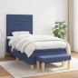 Boxspringbett mit Matratze Blau 80x200 cm Stoff