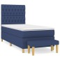 Boxspringbett mit Matratze Blau 90x190 cm Stoff