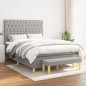 Boxspringbett mit Matratze Hellgrau 140x190 cm Stoff