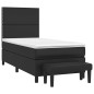 Boxspringbett mit Matratze Schwarz 90x200 cm Kunstleder