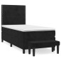 Boxspringbett mit Matratze Schwarz 90x200 cm Samt