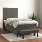 Boxspringbett mit Matratze Dunkelgrau 90x190 cm Samt