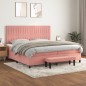 Boxspringbett mit Matratze Rosa 200x200 cm Samt