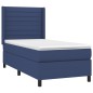 Boxspringbett mit Matratze & LED Blau 80x200 cm Stoff