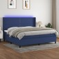 Boxspringbett mit Matratze & LED Blau 200x200 cm Stoff