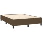 Boxspringbett mit Matratze & LED Dunkelbraun 140x190 cm Stoff