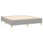 Boxspringbett mit Matratze & LED Hellgrau 180x200 cm Stoff