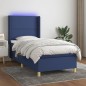 Boxspringbett mit Matratze & LED Blau 80x200 cm Stoff