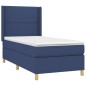 Boxspringbett mit Matratze & LED Blau 80x200 cm Stoff