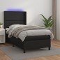 Boxspringbett mit Matratze & LED Schwarz 80x200 cm Kunstleder