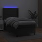 Boxspringbett mit Matratze & LED Schwarz 80x200 cm Kunstleder