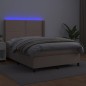 Boxspringbett mit Matratze & LED Cappuccino-Braun 140x200cm