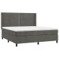 Boxspringbett mit Matratze & LED Dunkelgrau 160x200 cm Samt