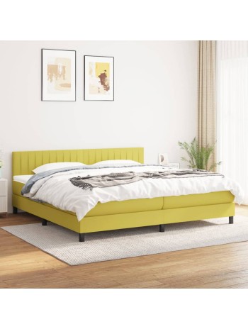 Boxspringbett mit Matratze Grün 200x200 cm Stoff