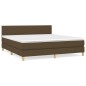 Boxspringbett mit Matratze Dunkelbraun 160x200 cm Stoff