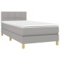 Boxspringbett mit Matratze Hellgrau 90x200 cm Stoff