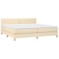 Boxspringbett mit Matratze Creme 200x200 cm Stoff