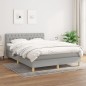 Boxspringbett mit Matratze Hellgrau 140x190 cm Stoff