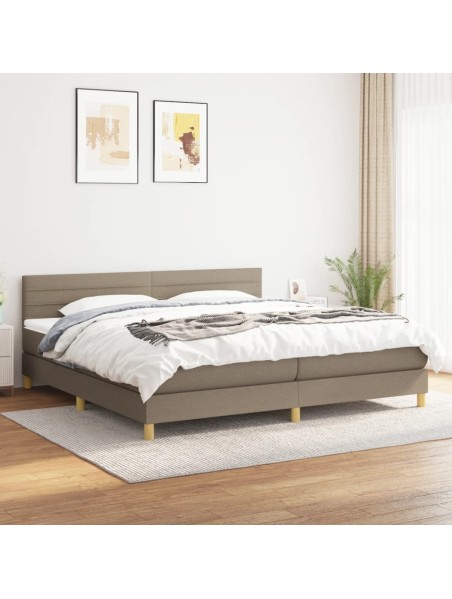 Boxspringbett mit Matratze Taupe 200x200 cm Stoff