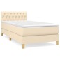 Boxspringbett mit Matratze Creme 80x200 cm Stoff