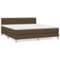 Boxspringbett mit Matratze Dunkelbraun 160x200 cm Stoff