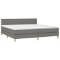 Boxspringbett mit Matratze Dunkelgrau 200x200 cm Stoff