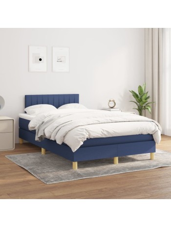 Boxspringbett mit Matratze Blau 120x200 cm Stoff