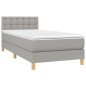 Boxspringbett mit Matratze Hellgrau 80x200 cm Stoff