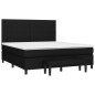 Boxspringbett mit Matratze Schwarz 160x200 cm Stoff