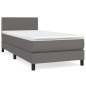 Boxspringbett mit Matratze Grau 80x200 cm Kunstleder