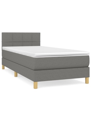 Boxspringbett mit Matratze Dunkelgrau 80x200 cm Stoff