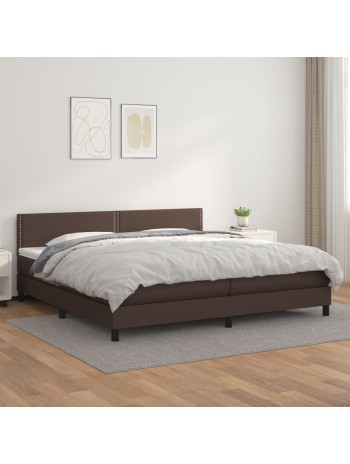 Boxspringbett mit Matratze Braun 200x200 cm Kunstleder