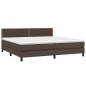 Boxspringbett mit Matratze Braun 200x200 cm Kunstleder