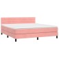 Boxspringbett mit Matratze Rosa 180x200 cm Samt