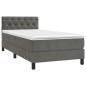 Boxspringbett mit Matratze Dunkelgrau 80x200 cm Samt