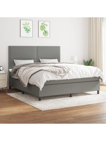 Boxspringbett mit Matratze Dunkelgrau 180x200 cm Stoff