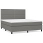 Boxspringbett mit Matratze Dunkelgrau 180x200 cm Stoff