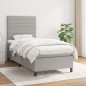 Boxspringbett mit Matratze Hellgrau 90x200 cm Stoff