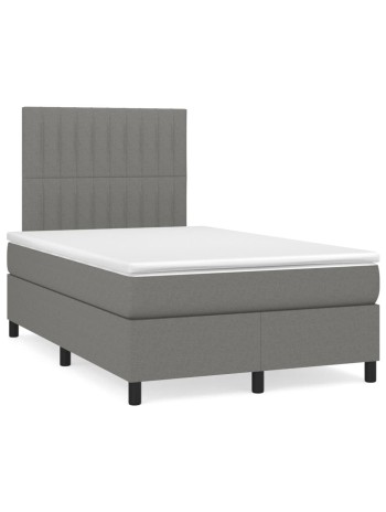 Boxspringbett mit Matratze Dunkelgrau 120x200 cm Stoff